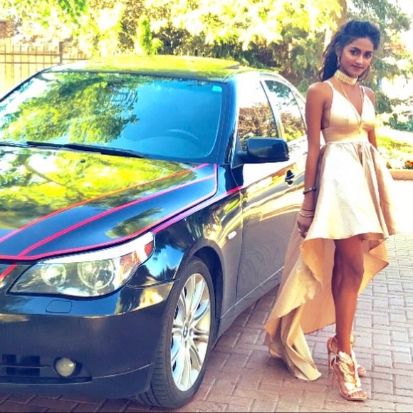 champagne gold high low dress - Picture 3 of 3